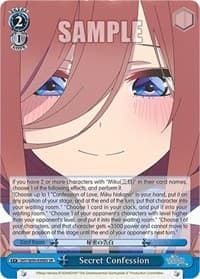 Secret Confession (SR) - The Quintessential Quintuplets 2 - Weiss Schwarz card