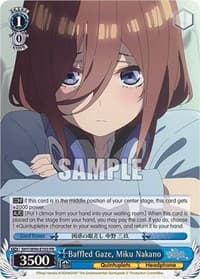 Baffled Gaze, Miku Nakano - The Quintessential Quintuplets 2 - Weiss Schwarz card