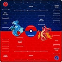 GamerMats Playmat - Red v Blue 2-Player XL Playmat (Pokemon Compatible) - GamerMats Playmats - Playmats card
