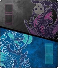 GamerMats Playmat - Black Blue Dragon 2-Player XL Playmat (Magic Compatible) - GamerMats Playmats - Playmats card