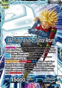 Trunks // SS2 Trunks, Envoy of Justice Returns (Silver Foil) - Dawn of the Z-Legends - Dragon Ball Super: Masters card