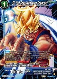 SS Son Goku, Awakened Onslaught - Dawn of the Z-Legends - Dragon Ball Super: Masters card