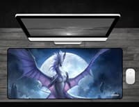 White Dragon of the Night - Deskmat - GamerMats Playmats - Playmats card
