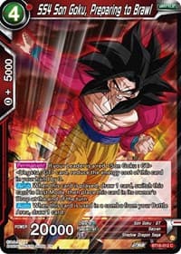 SS4 Son Goku, Preparing to Brawl - Dawn of the Z-Legends - Dragon Ball Super: Masters card