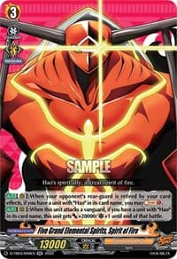 Five Grand Elemental spirits, Spirit of Fire - D-TB03: Shaman King - Cardfight Vanguard card