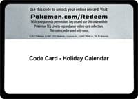 Code Card - Holiday Calendar - Miscellaneous Cards & Products - Pokemon card