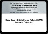 Code Card - Origin Forme Palkia VSTAR Premium Collection - SWSH11: Lost Origin - Pokemon card