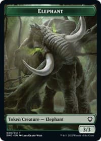 Elephant // Treasure Double-Sided Token - Commander: Dominaria United - Magic: The Gathering card