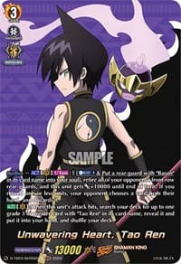 Unwavering Heart, Tao Ren (SKR) - D-TB03: Shaman King - Cardfight Vanguard card