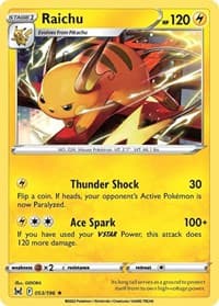 Raichu - SWSH11: Lost Origin - Pokemon card