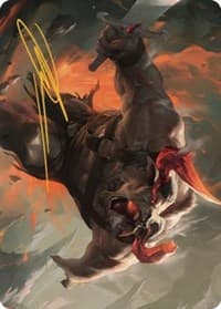 Furious Bellow Art Card (Gold-Stamped Signature) - Art Series: Dominaria United - Magic: The Gathering card