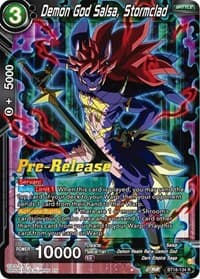 Demon God Salsa, Stormclad - Dawn of the Z-Legends Pre-Release Cards - Dragon Ball Super: Masters card