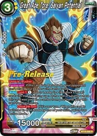 Great Ape Tora, Saiyan Potential - Dawn of the Z-Legends Pre-Release Cards - Dragon Ball Super: Masters card