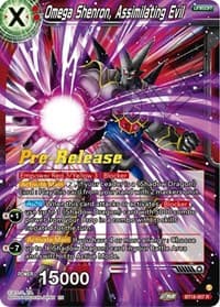 Omega Shenron, Assimilating Evil - Dawn of the Z-Legends Pre-Release Cards - Dragon Ball Super: Masters card