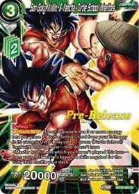 Son Goku, Krillin, & Yamcha, Turtle School Inheritors - Dawn of the Z-Legends Pre-Release Cards - Dragon Ball Super: Masters card