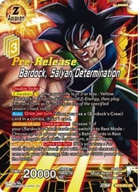 Bardock, Saiyan Determination - Dawn of the Z-Legends Pre-Release Cards - Dragon Ball Super: Masters card