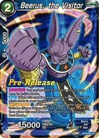 Beerus, the Visitor - Dawn of the Z-Legends Pre-Release Cards - Dragon Ball Super: Masters card