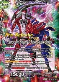 Shroom & Salsa // Demon God Shroom & Salsa, Deadly Genius - Dawn of the Z-Legends Pre-Release Cards - Dragon Ball Super: Masters card