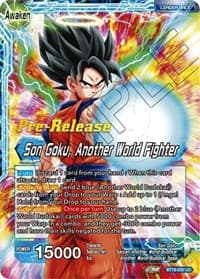 Son Goku // Son Goku, Another World Fighter - Dawn of the Z-Legends Pre-Release Cards - Dragon Ball Super: Masters card
