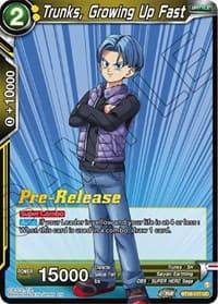 Trunks, Growing Up Fast - Dawn of the Z-Legends Pre-Release Cards - Dragon Ball Super: Masters card