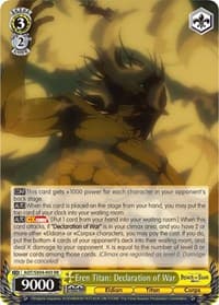 Eren Titan: Declaration of War - Attack On Titan: Final Season - Weiss Schwarz card