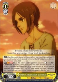 Eren: Conversation at Sunset - Attack On Titan: Final Season - Weiss Schwarz card