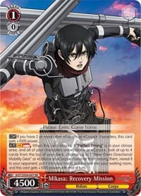 Mikasa: Recovery Mission - Attack On Titan: Final Season - Weiss Schwarz card