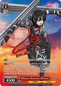 Mikasa: Recovery Mission (SSP) - Attack On Titan: Final Season - Weiss Schwarz card