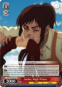 Sasha: High Praise - Attack On Titan: Final Season - Weiss Schwarz card