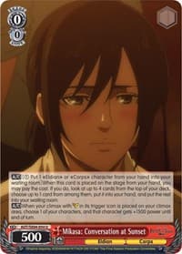 Mikasa: Conversation at Sunset - Attack On Titan: Final Season - Weiss Schwarz card