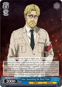 Zeke: Succeeding the Beast Titan - Attack On Titan: Final Season - Weiss Schwarz card