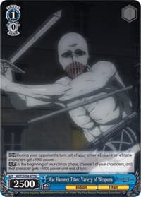 War Hammer Titan: Variety of Weapons - Attack On Titan: Final Season - Weiss Schwarz card