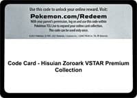 Code Card - Hisuian Zoroark VSTAR Premium Collection - SWSH11: Lost Origin - Pokemon card