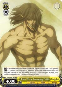 Eren Titan: Incoming Battle - Attack On Titan: Final Season - Weiss Schwarz card