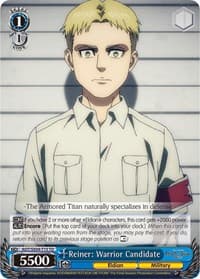 Reiner: Warrior Candidate - Attack On Titan: Final Season - Weiss Schwarz card