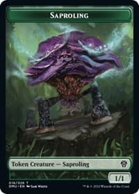 Saproling // Cat Warrior Double-Sided Token - Dominaria United - Magic: The Gathering card