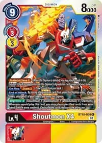 Shoutmon X4 - Xros Encounter - Digimon Card Game card