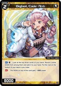 Bigfoot, Code: Anti - Curiosity Diva - WIXOSS card