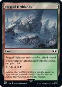 Rugged Highlands (Surge Foil) - Universes Beyond: Warhammer 40,000 - Magic: The Gathering card