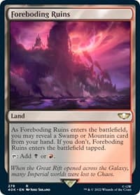 Foreboding Ruins (Surge Foil) - Universes Beyond: Warhammer 40,000 - Magic: The Gathering card