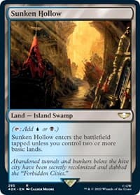 Sunken Hollow - Universes Beyond: Warhammer 40,000 - Magic: The Gathering card