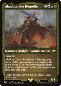 Abaddon the Despoiler (Display Commander) (Foil Etched) - Thick Stock - Universes Beyond: Warhammer 40,000 - Magic: The Gathering card