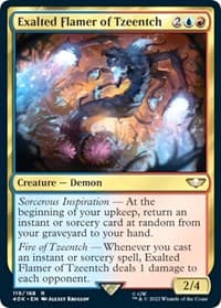 Exalted Flamer of Tzeentch (Surge Foil) - Universes Beyond: Warhammer 40,000 - Magic: The Gathering card