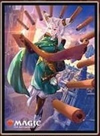 Ensky Imported Card Sleeves: War of the Spark Stained Glass - Tamiyo, Collector of Tales (80 Pack) - Ensky Card Sleeves - Card Sleeves card