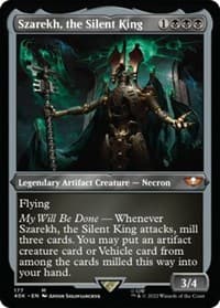 Szarekh, the Silent King (Display Commander) (Surge Foil) - Thick Stock - Universes Beyond: Warhammer 40,000 - Magic: The Gathering card
