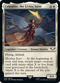 Celestine, the Living Saint (Surge Foil) - Universes Beyond: Warhammer 40,000 - Magic: The Gathering card