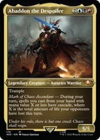 Abaddon the Despoiler (Display Commander) (Surge Foil) - Thick Stock - Universes Beyond: Warhammer 40,000 - Magic: The Gathering card