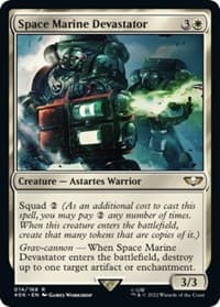 Space Marine Devastator (Surge Foil) - Universes Beyond: Warhammer 40,000 - Magic: The Gathering card
