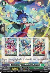 Announcing Wind of Spring, Corphie (Tutorial Card) - D-TD01: Urara Haneyama -Bandmaster of Blossoming Bonds- - Cardfight Vanguard card