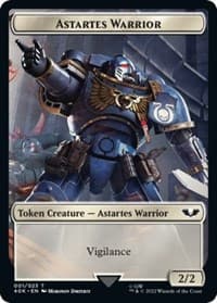 Astartes Warrior (001) // Clue Double-Sided Token (Surge Foil) - Universes Beyond: Warhammer 40,000 - Magic: The Gathering card